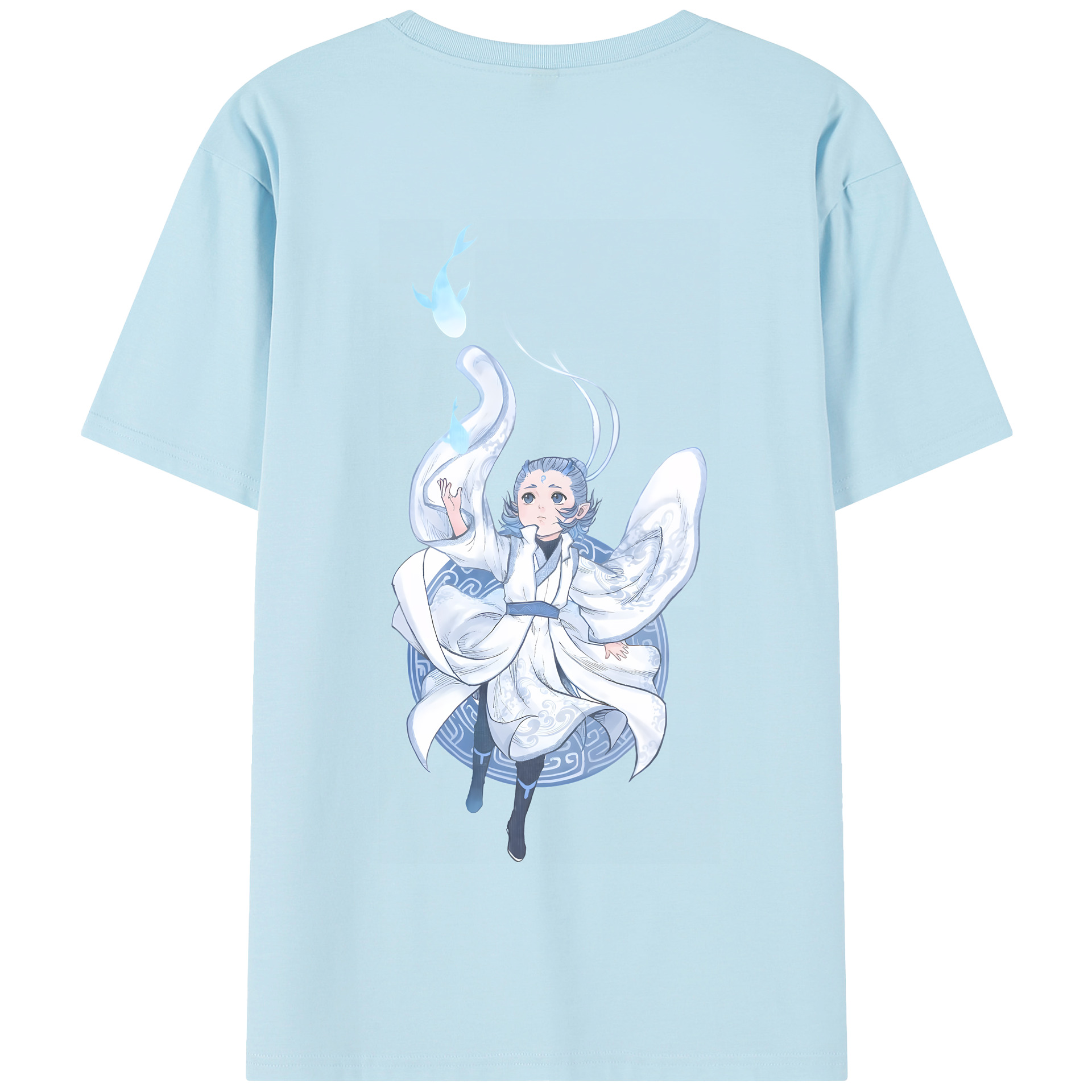 （画像用） Ne Zha 2 ナタ 魔童の大暴れ 綿100％半袖Tシャツ（背面プリント）